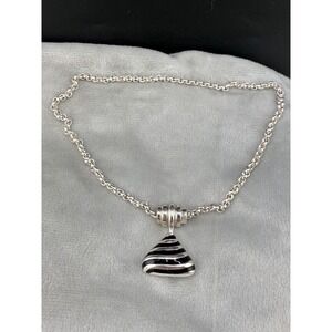 Vintage Joseph Esposito Sterling Silver Pendant Necklace Signed ESPO 16"